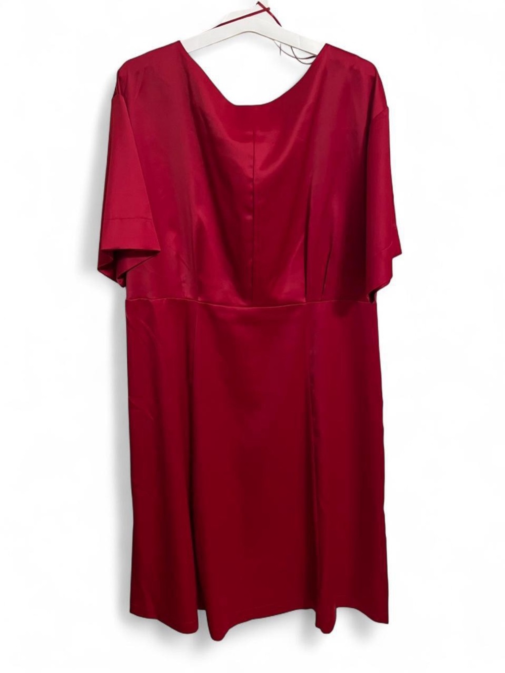 Prologue Satin Midi Dress in Rich Wine Red